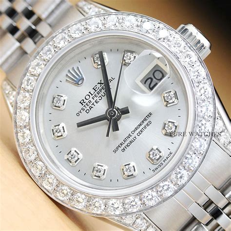 rolex datejust diamond ladies|rolex women's datejust diamond bezel.